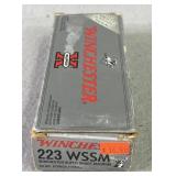 (20) Rnds. .223 WSSM, Winchester 64 Gr.