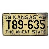 1949 Kansas License Plate