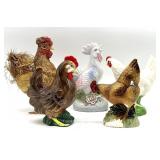 Rooster and Chicken Figures 9" and Smaller