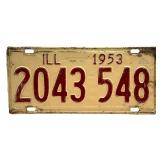 1953 Illinois License Plate