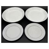 (4) White Enamel Plates 9.75" and 7"