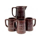 Marcrest Stoneware Pitcher and Cups - pitcher