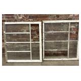 Antique Pair of 6-Pane Windows 30.5" x 34"-one