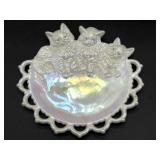 Westmoreland Carnival Glass Cat Lace Edge Plate