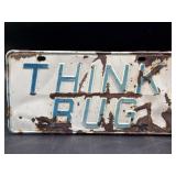 Think Bug Metal License Plate