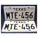 Pair of 1975 Texas License Plates