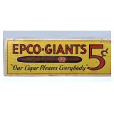 Vintage/Antique Epco-Giant Cigar Cardstock Sign