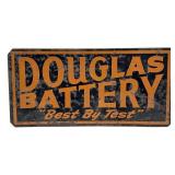 Vintage Douglas Battery Metal Sign 20.5" x 10"