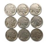 (9) Buffalo Nickels : 1934, 1927, 1920, 1928,