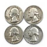 (4) Washington Quarters : 1951-D, 1958-D, 1959,