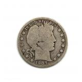 1907-S Barber Half Dollar