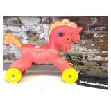 Vintage Ride-On Horse Plastic Toy and Piano -