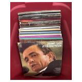 Record Albums in Plastic Tote-