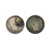 1892 and 1911 Barber Quarters