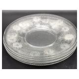 (5) Heisey Pied Piper Crystal Plates 8.25"