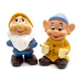 Vintage Walt Disney Dopey and Bashful Rubber