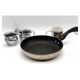 Paula Deen Skillet 9.5", Creamer & Sugar, and Mug