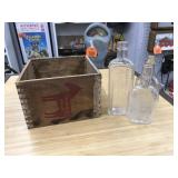 Brown Mule Box & 3 Medicine Bottles