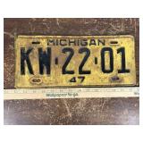 1947 Michigan License Plate