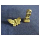 .brass clock and butterfly.