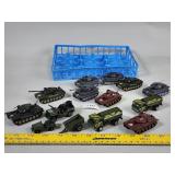 Lot Of 14 Military Toys Tanks, Jeeps And More