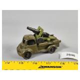 Vintage Rare Army Green Diecast Cannon And Truck