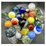 Qty 28 Assorted Colorful Marbles