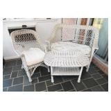 White Wicker Set