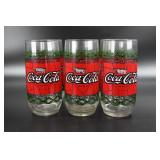 6 Tiffany Style Stained Glass Coca-Cola Glasses