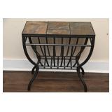 Stone Topped Magazine Side Table