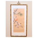 Bamboo Framed Oriental Silk