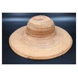 Vintage Asian Straw Rattan Rickshaw Hat