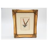 Ornately Framed Bird Print