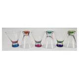 Set of 6 Rainbow Cocktail Martini Glasses