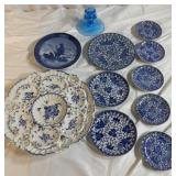 Vintage Japan phoenix blue & white porcelain