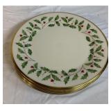 6 Lenox Holly Berry Plates