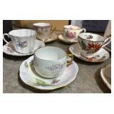 Teacups and matching saucers