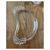 Glass serving platters and candle holders