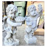 (2) Cherub garden statues