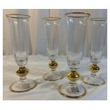 Country French Gold Mikasa fluted crystal glasses