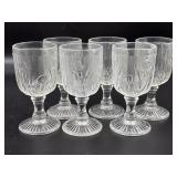 (6) Herringbone Clear Wine Cordial Goblets