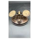 Antique Balance Scale With Oval Wooden Base