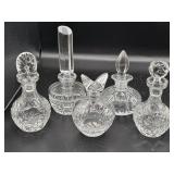 5 cut crystal perfume bottles