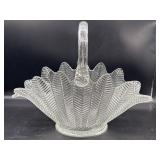 Feather Basket with handle, Crystal Tulip Vase