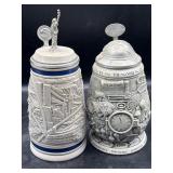 Two Avon lidded beer steins, collectors stein