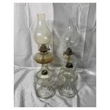 4 Glass Oil Lamps