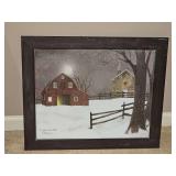 "A light in the Stable" framed print by Billy Jacobs. 20 x 23.5