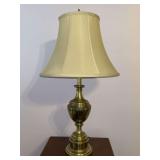 Solid Brass base lamp with flared shade…..32” tall