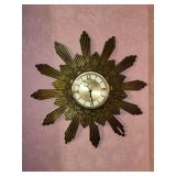 Vintage gold tone starburst clock (made in Germany…..couple of blemishes)