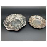 Lot of two sterling candy bowls